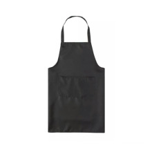 Wholesale Custom Logo Black Cotton Polyester Waterproof BBQ Cooking Cleaning Bib Aprons For Cafe Restaurants Kitchen